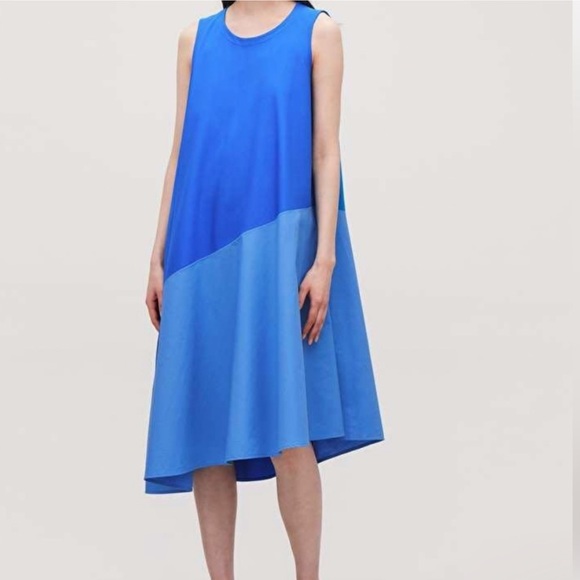 COS Asymmetrical Color Block Swing Dress - Picture 1 of 5